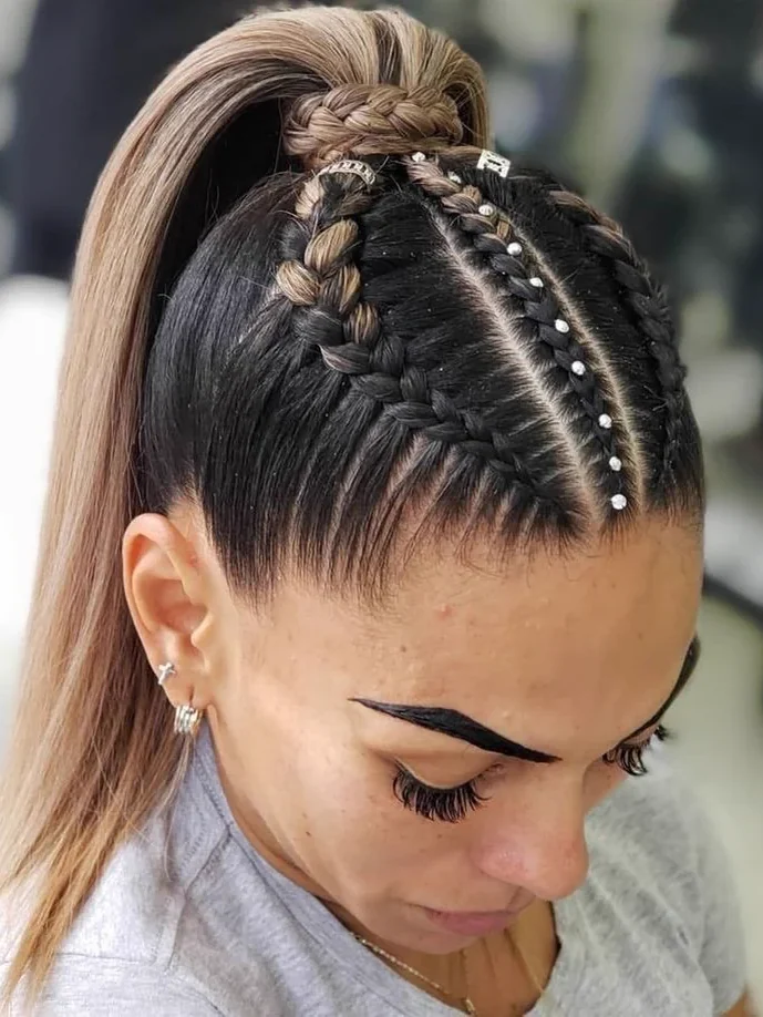 Trenzas frontales con recogido